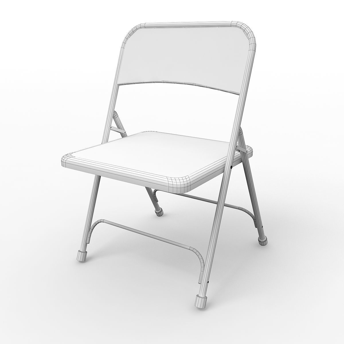 Metal Folding Chair 3D model_3