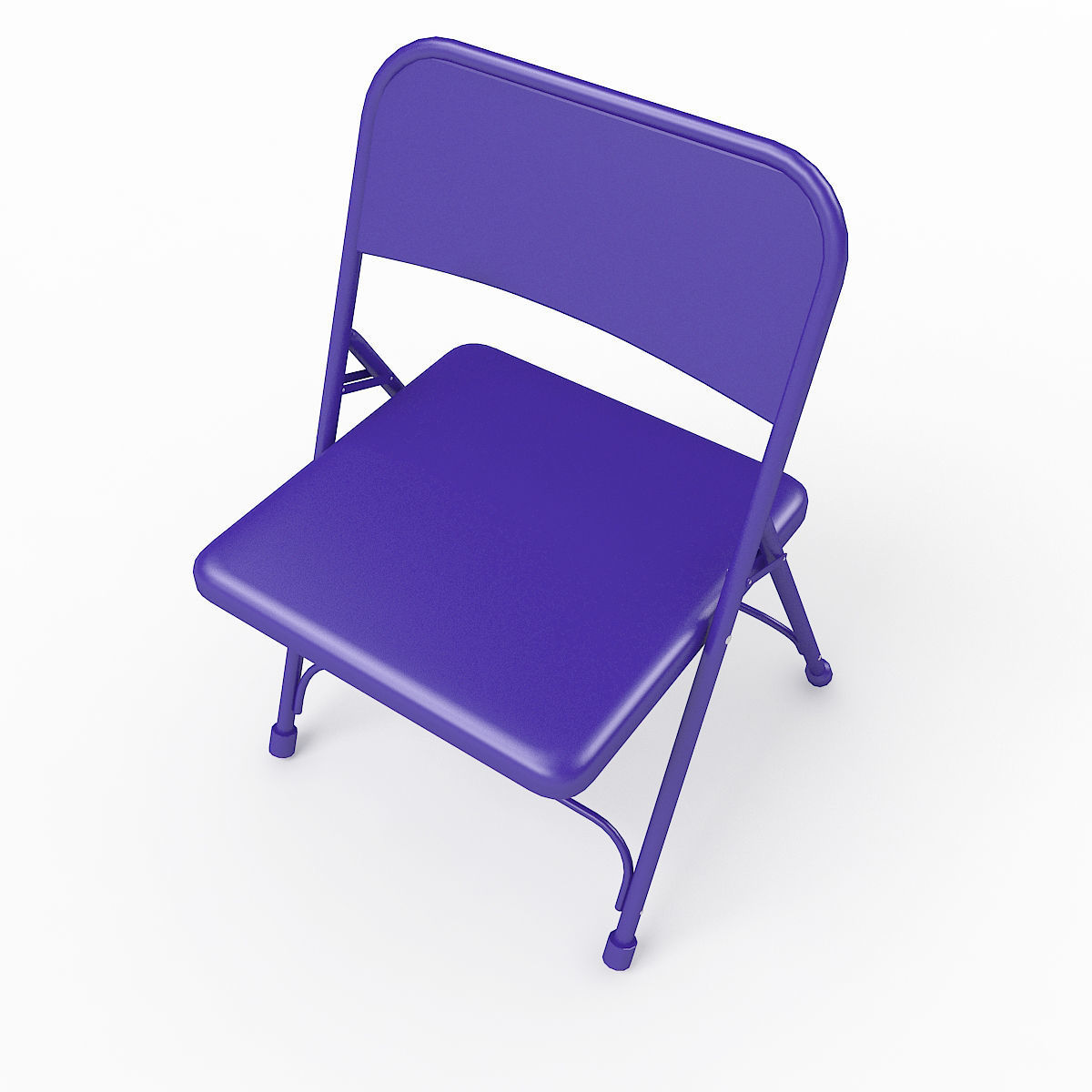 Metal Folding Chair 3D model_2