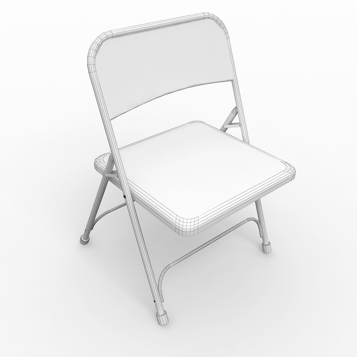 Metal Folding Chair 3D model_4