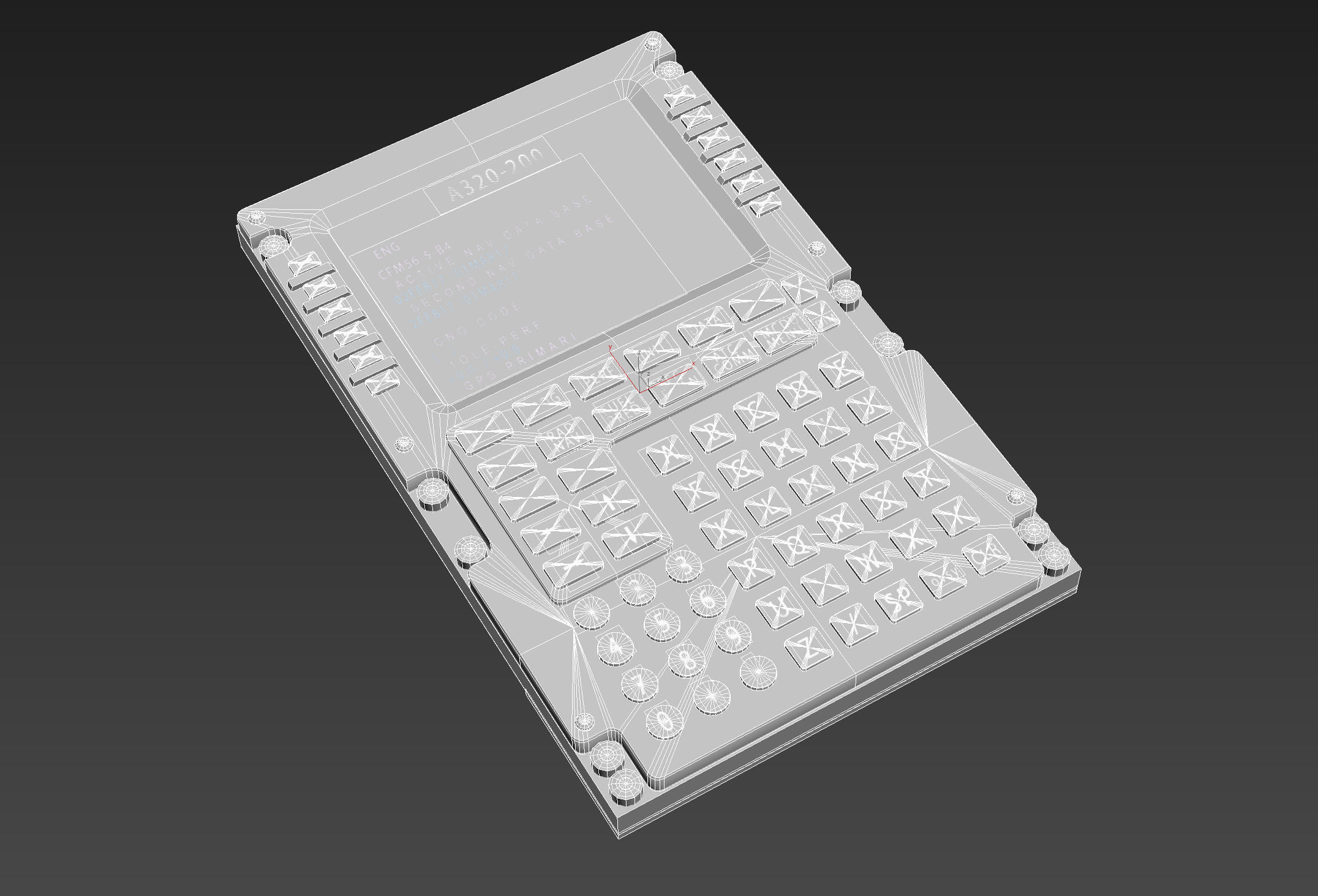 Multipurpose Control and Display Unit Low-poly 3D model_3