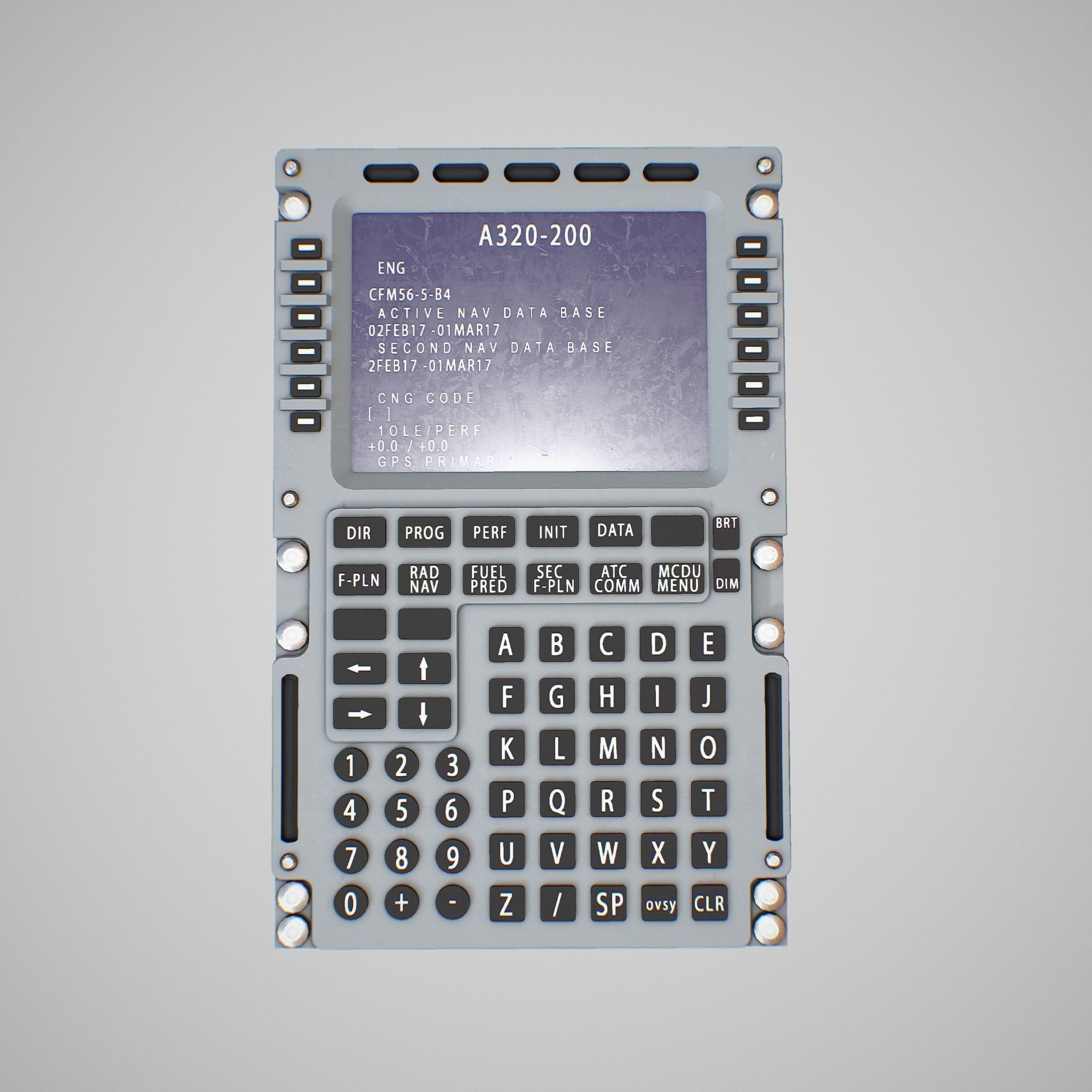 Multipurpose Control and Display Unit Low-poly 3D model_7