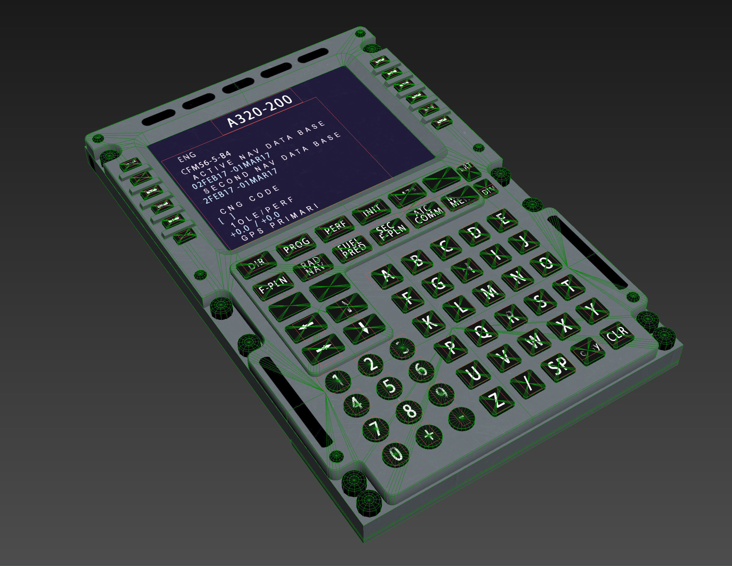 3D model Multipurpose Control and Display Unit VR / AR / low-poly ...