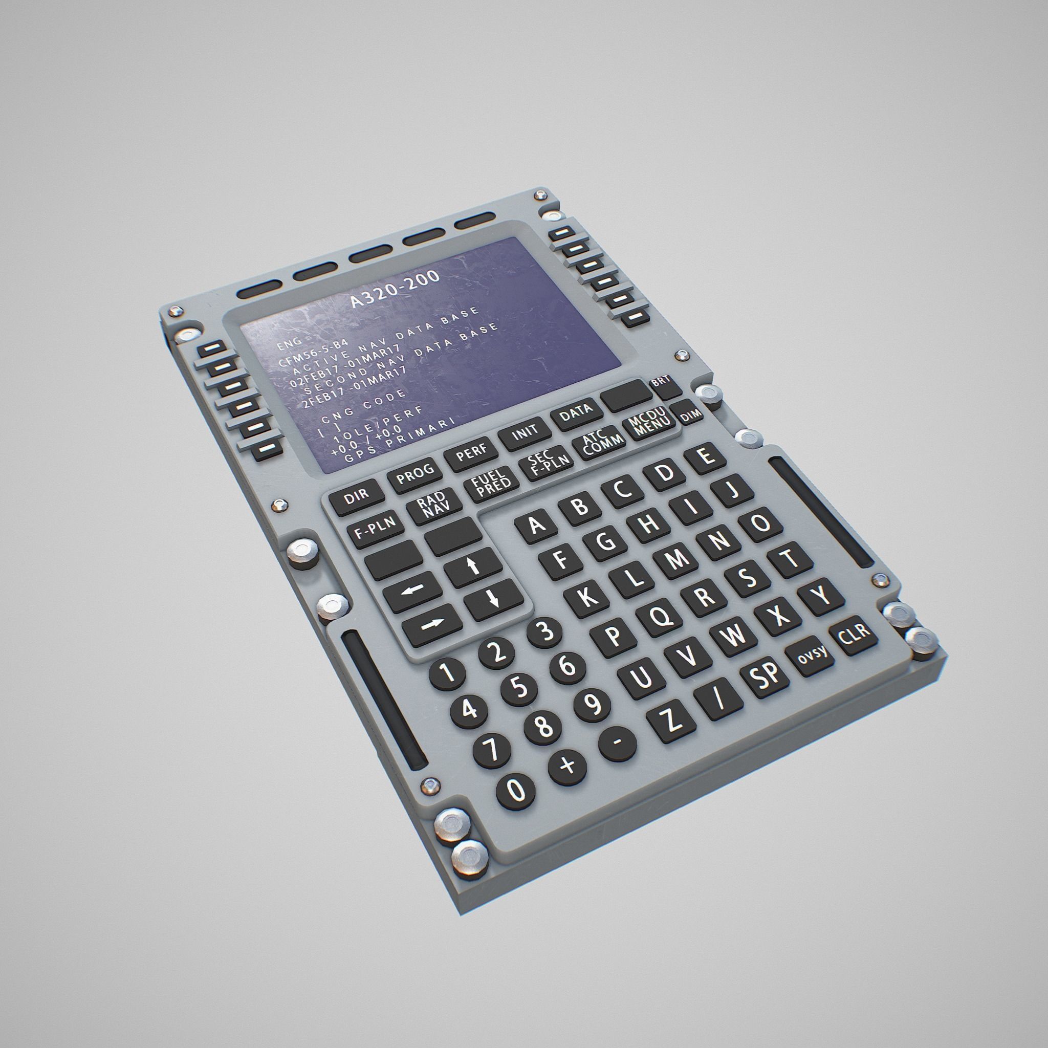 Multipurpose Control and Display Unit Low-poly 3D model_9