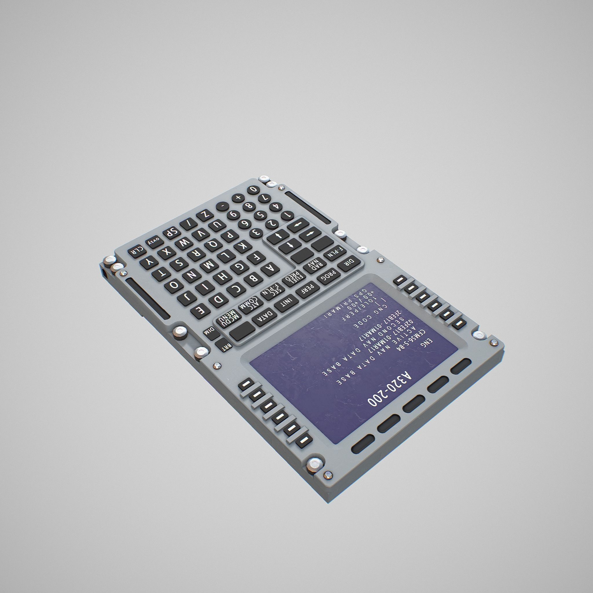 Multipurpose Control and Display Unit Low-poly 3D model_8