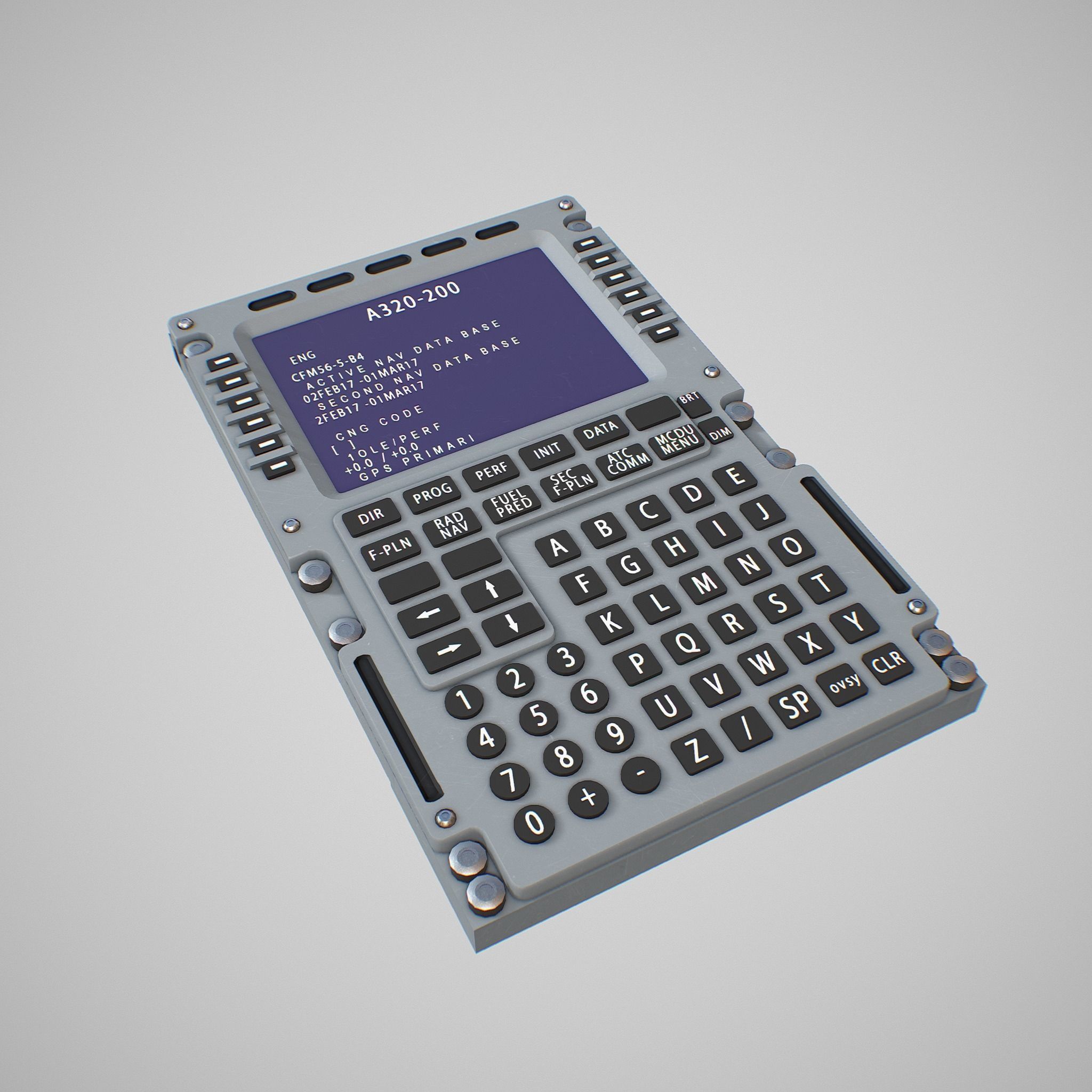 Multipurpose Control and Display Unit Low-poly 3D model_6