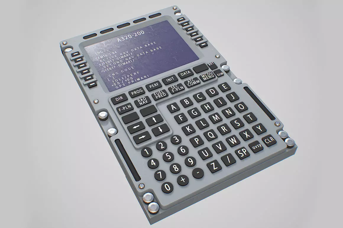 Multipurpose Control and Display Unit Low-poly 3D model_0