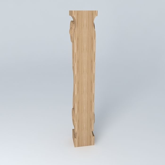 column wooden with carvings Free 3D model_2