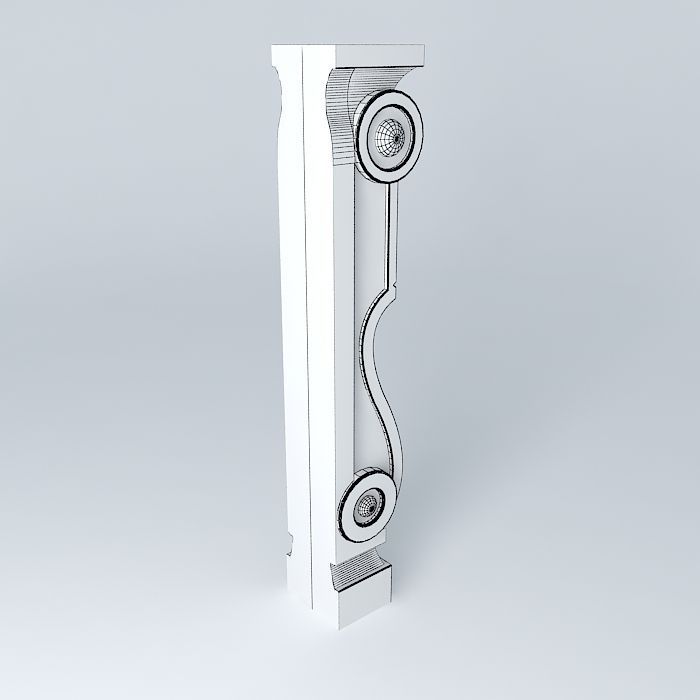 column wooden with carvings Free 3D model_4