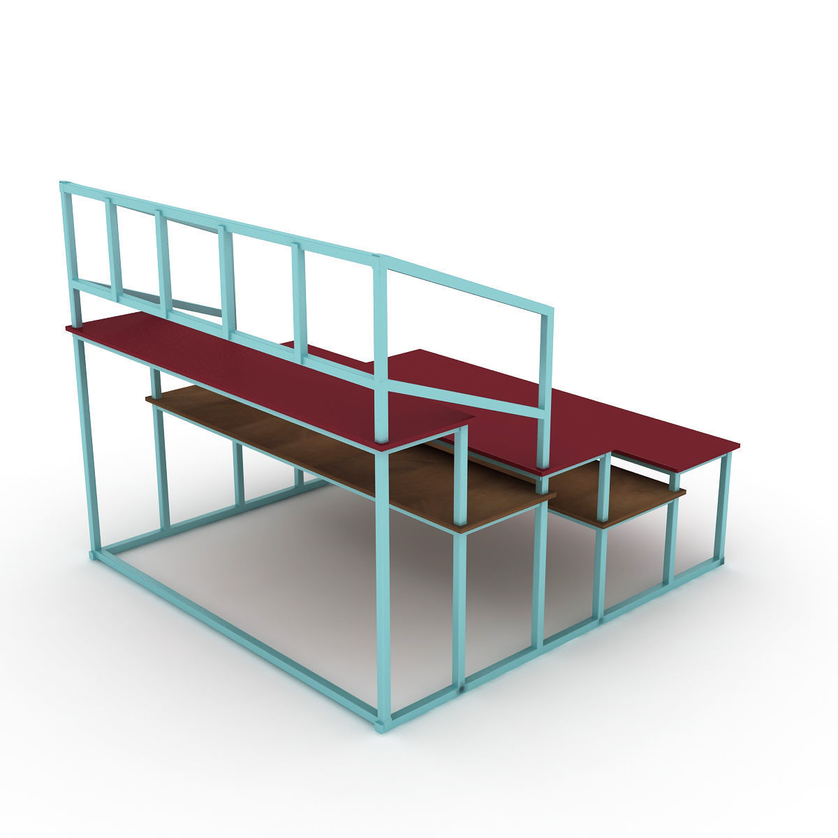 Stadium Bench 3D model_3