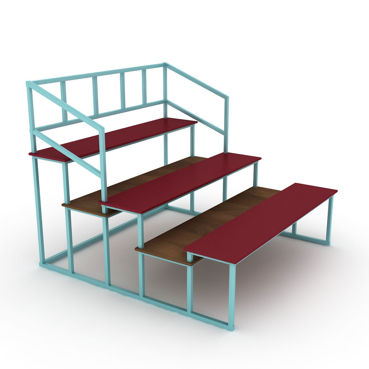 Stadium Bench 3D model_1