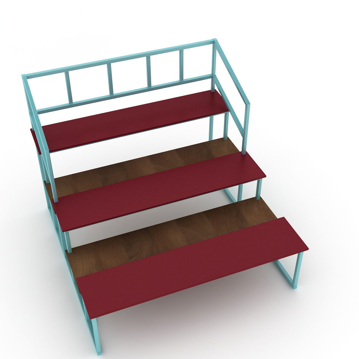 Stadium Bench 3D model_2