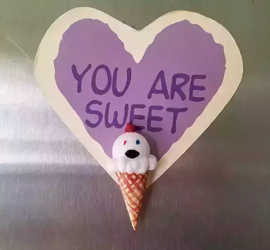 Sweetie you are sweet ice cream cone magnet 3D model