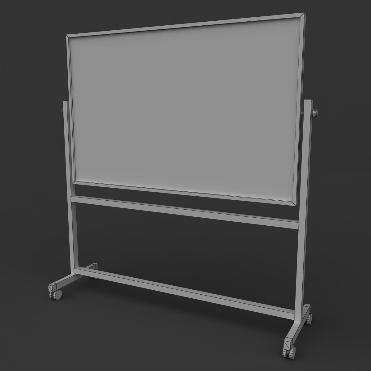 Whiteboard with stand 3D model_3