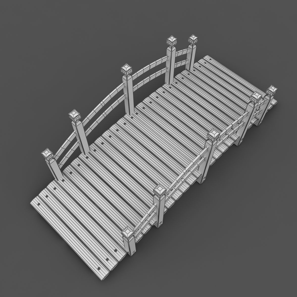Wood Bridge  3D model_4
