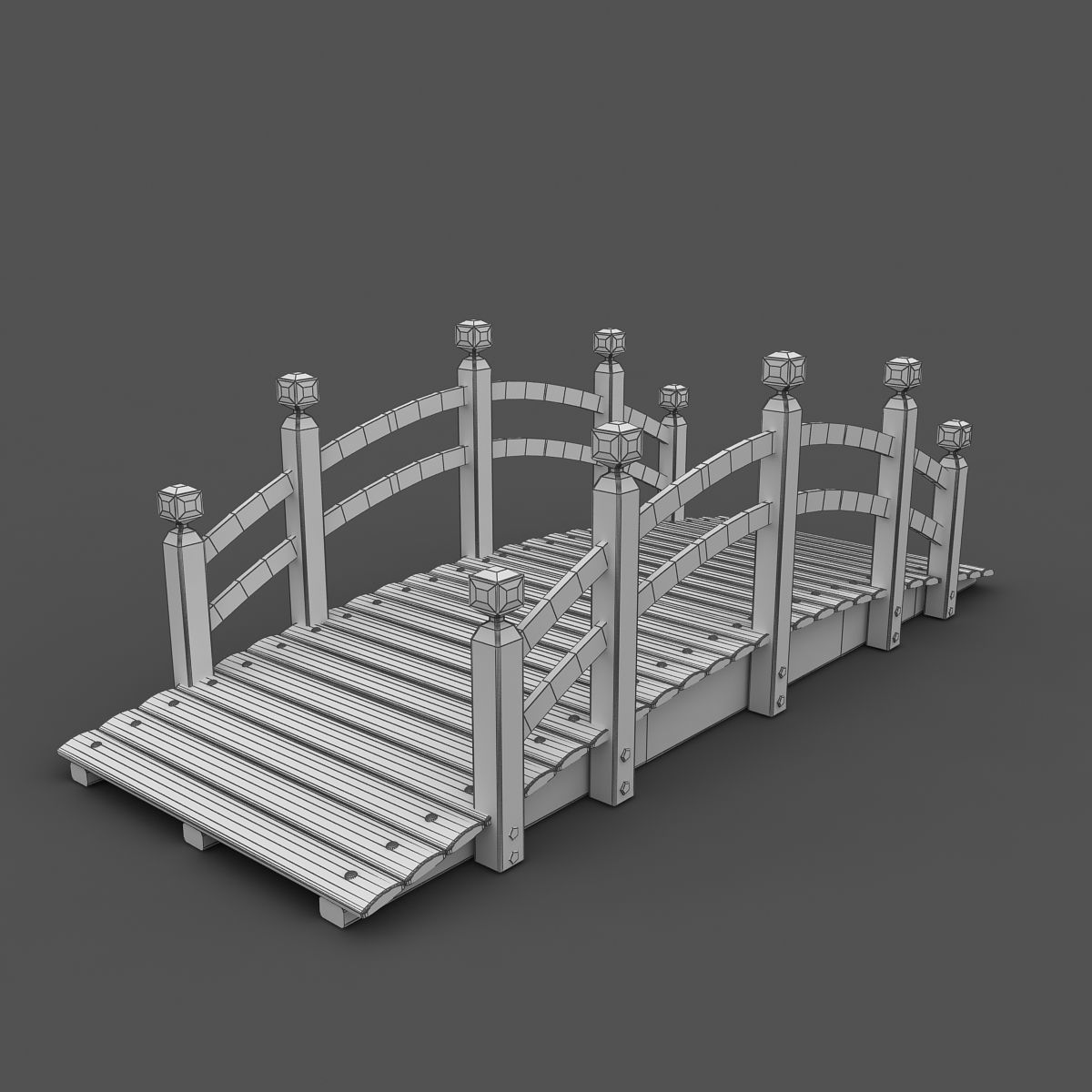 Wood Bridge  3D model_3