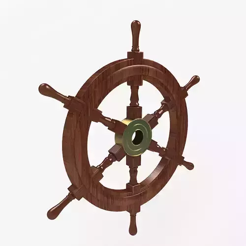 Wooden ship wheel 