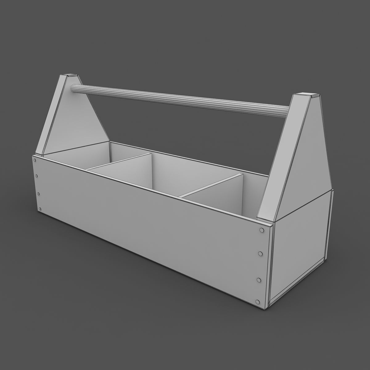 Wooden Toolbox  3D model_3