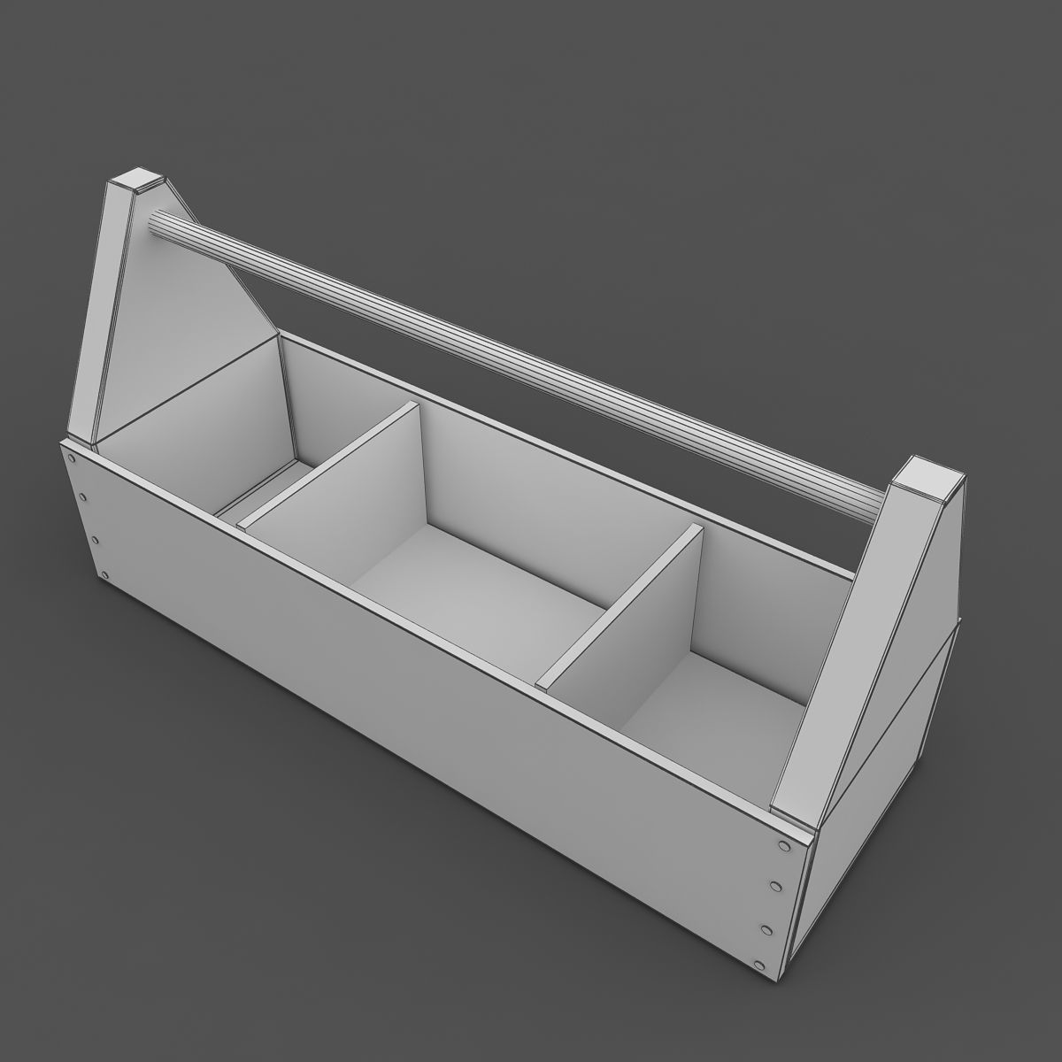 Wooden Toolbox  3D model_4