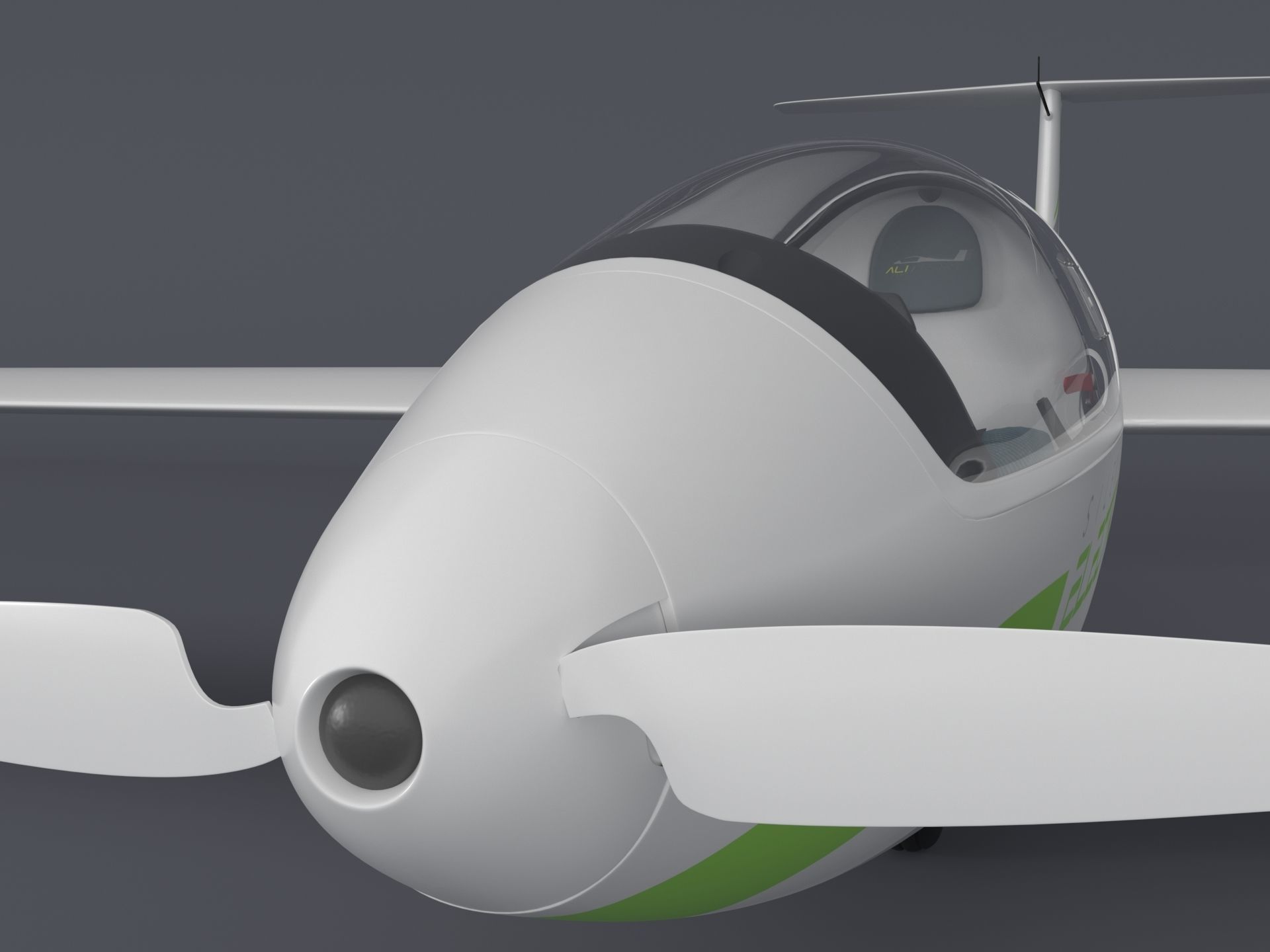 Alisport - Silent 2 electro - sailplane - glider - with cockpit 3D model_3