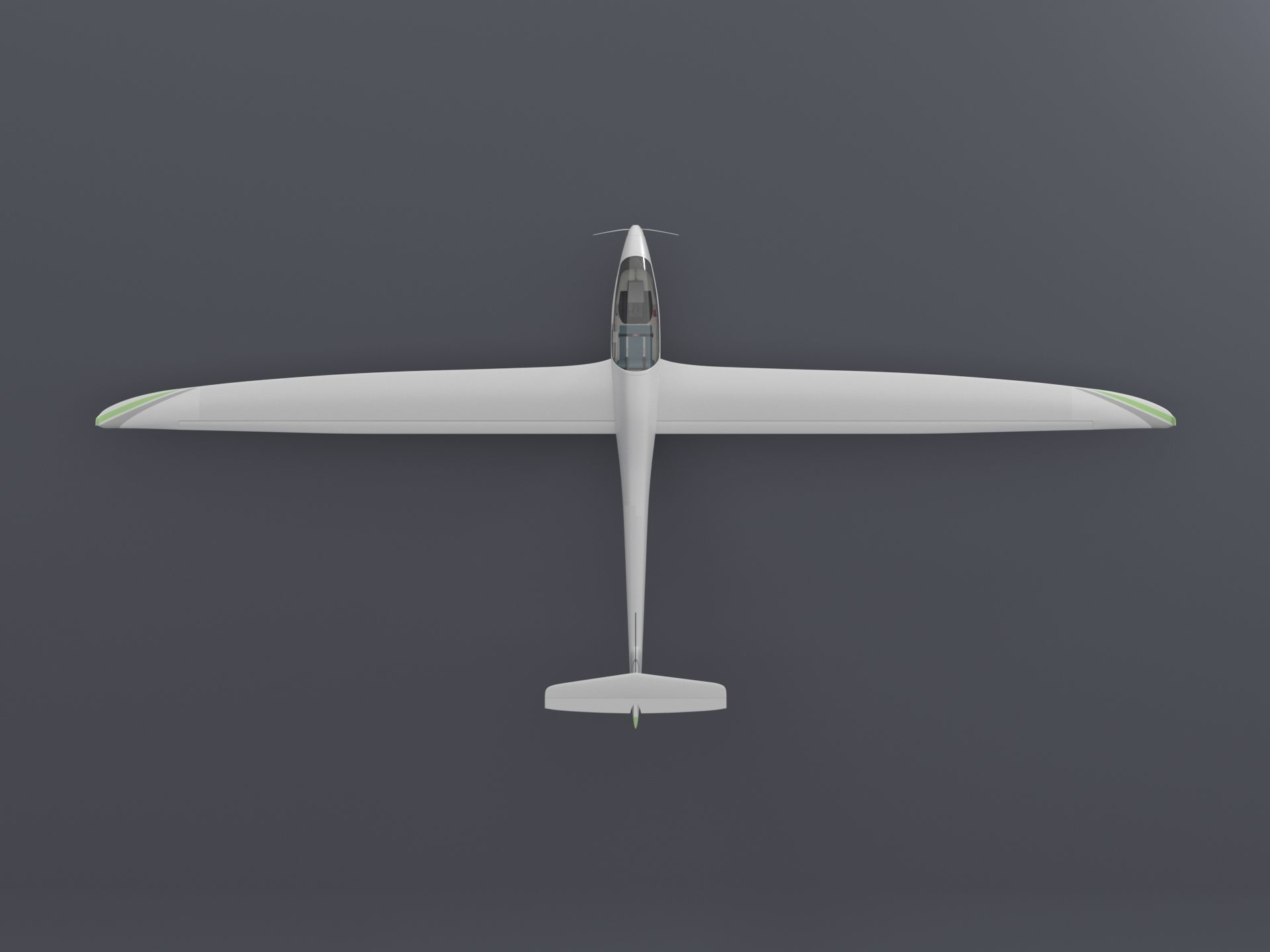 Alisport - Silent 2 electro - sailplane - glider - with cockpit 3D model_11