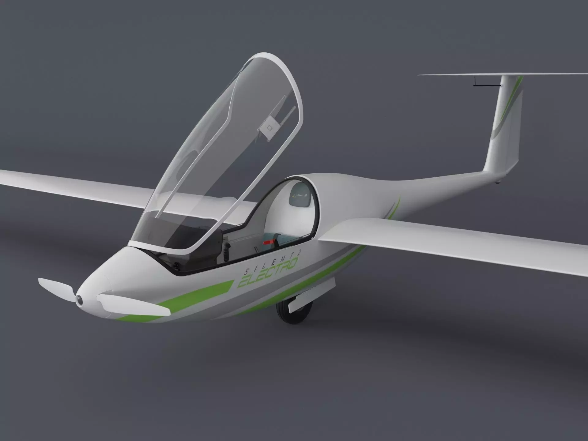Alisport - Silent 2 electro - sailplane - glider - with cockpit 3D model_0