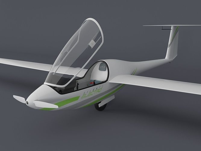Alisport - Silent 2 electro - sailplane - glider - with cockpit 3D model