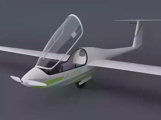 Alisport - Silent 2 electro - sailplane - glider - with cockpit 3D model