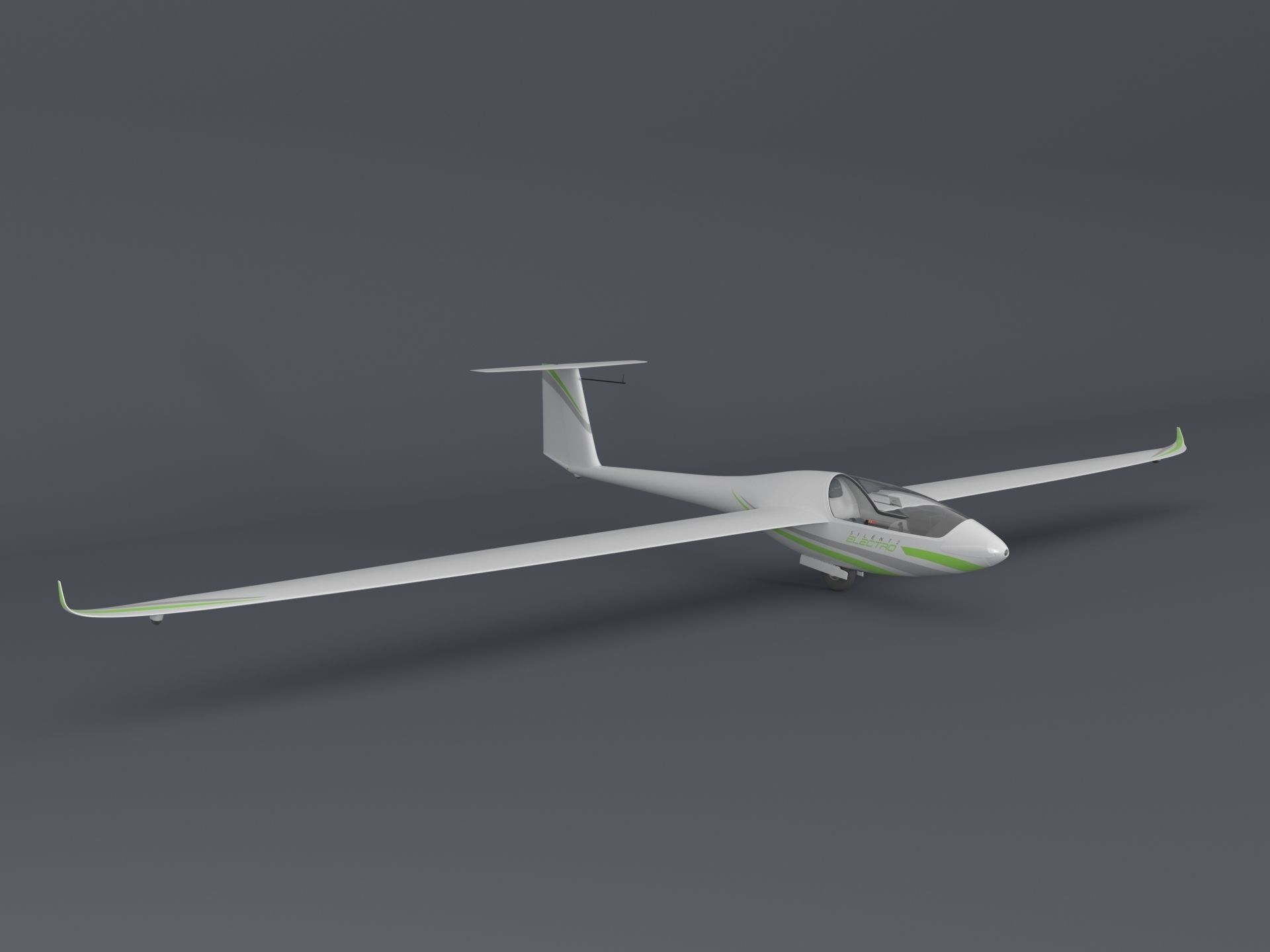 Alisport - Silent 2 electro - sailplane - glider - with cockpit 3D model_4