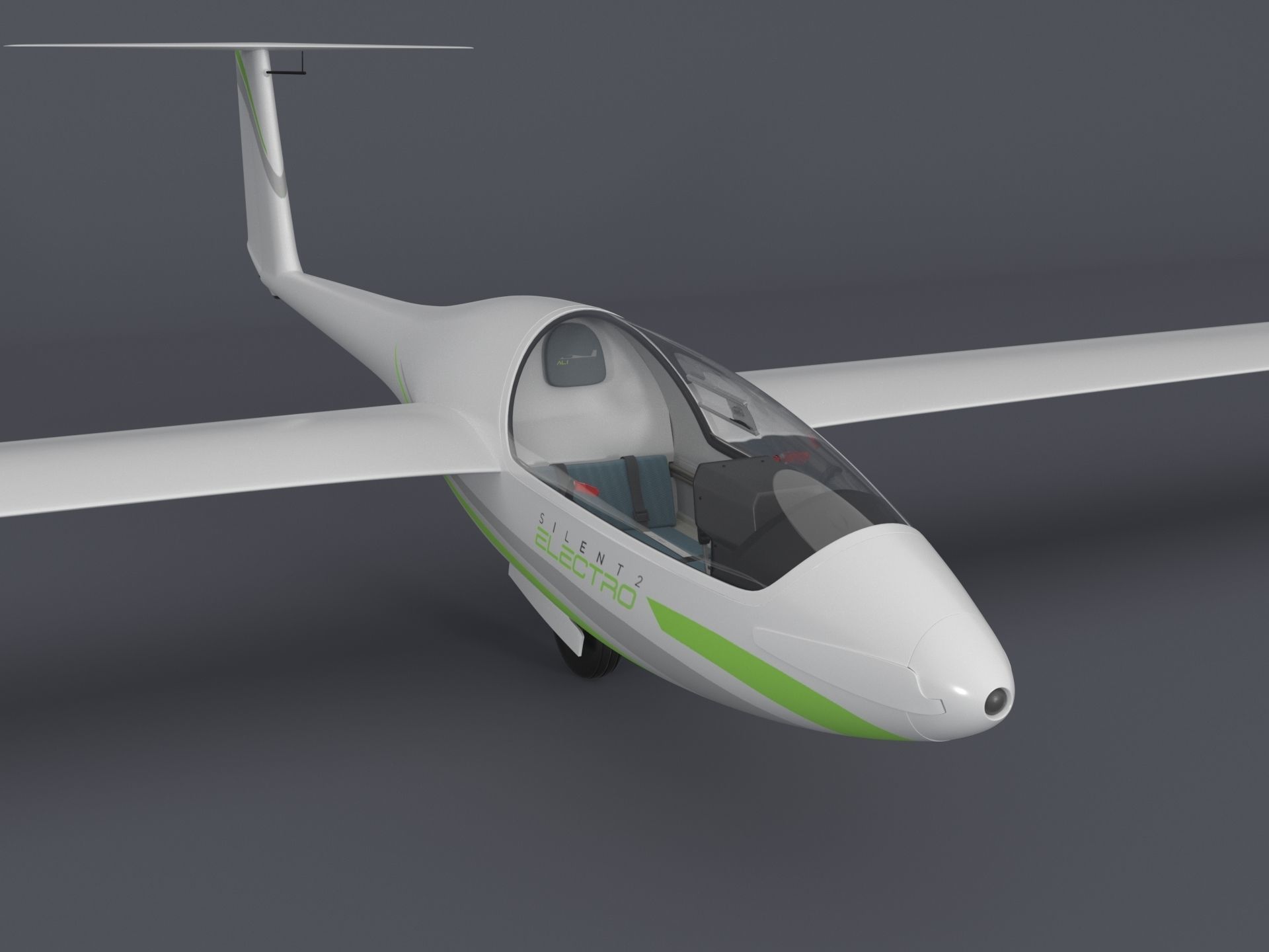 Alisport - Silent 2 electro - sailplane - glider - with cockpit 3D model_5
