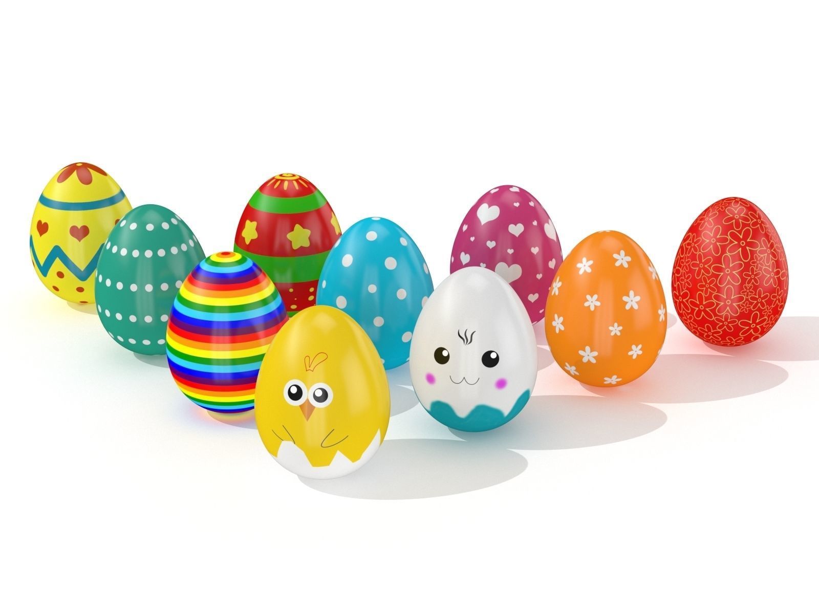 Easter eggs 11 Styles 3D Model Collection_21