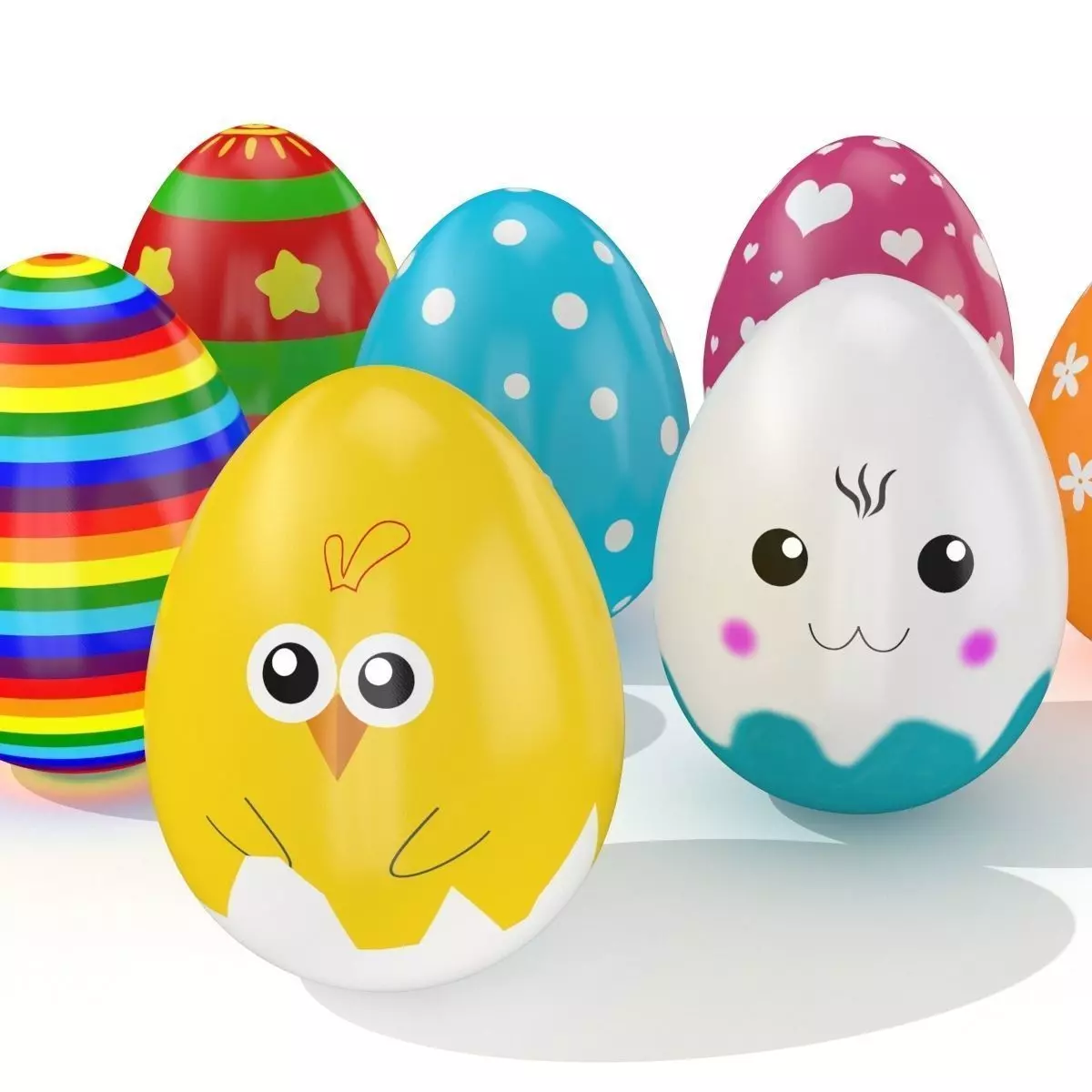 Easter eggs 11 Styles 3D Model Collection_0