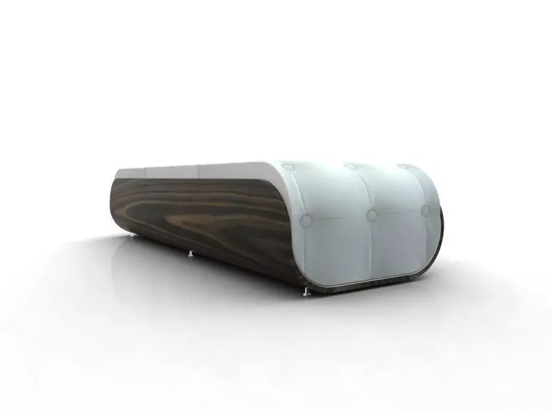 China bench Low-poly 3D model_0