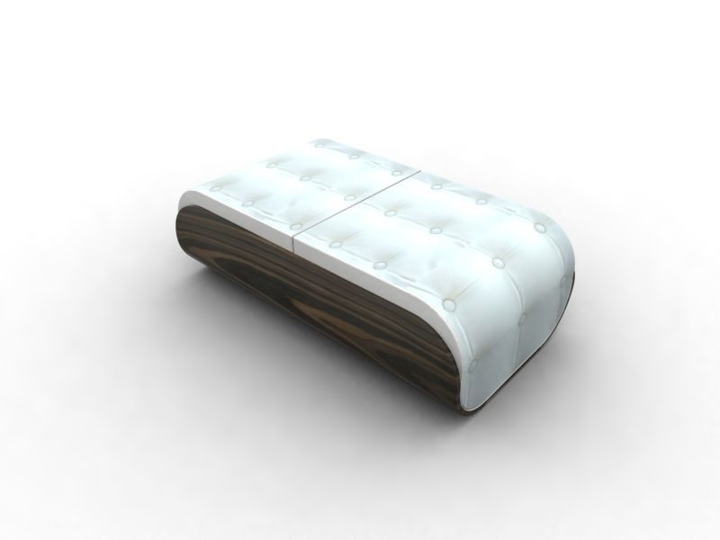 China bench Low-poly 3D model_6
