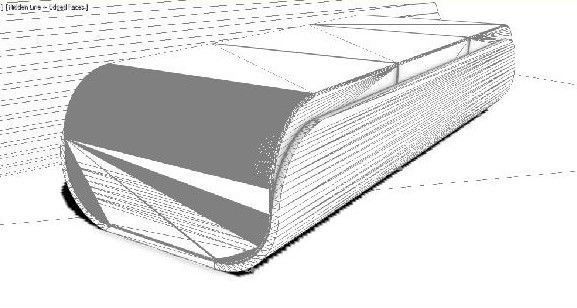 China bench Low-poly 3D model_7