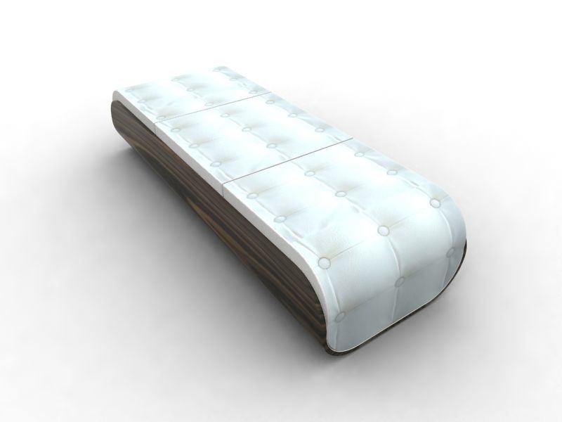 China bench Low-poly 3D model_1