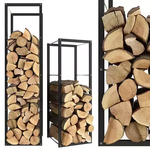 Firewood rack with logs in it
