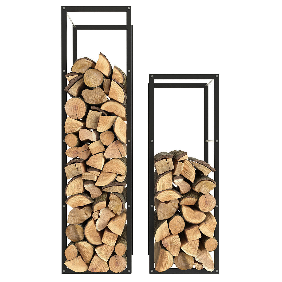 Firewood rack with logs in it 3D model_1