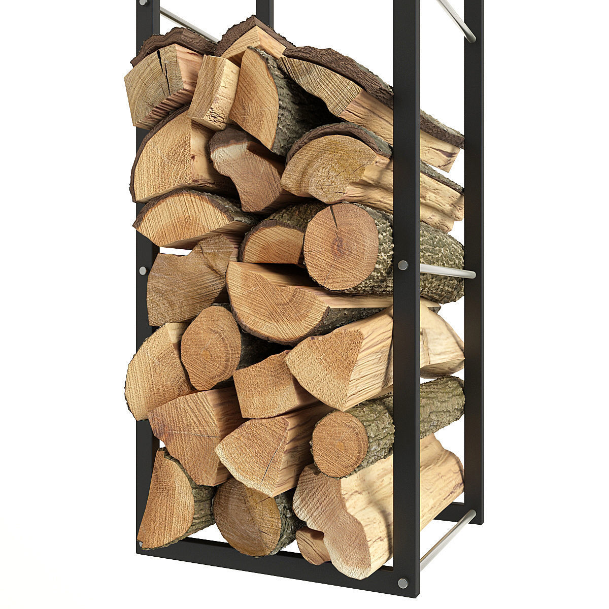 Firewood rack with logs in it 3D model_10