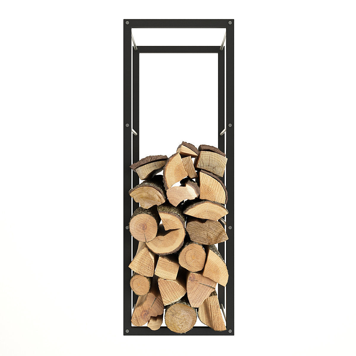 Firewood rack with logs in it 3D model_9
