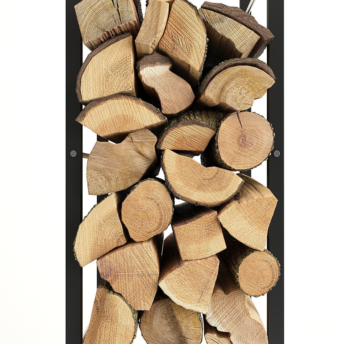 Firewood rack with logs in it 3D model_13