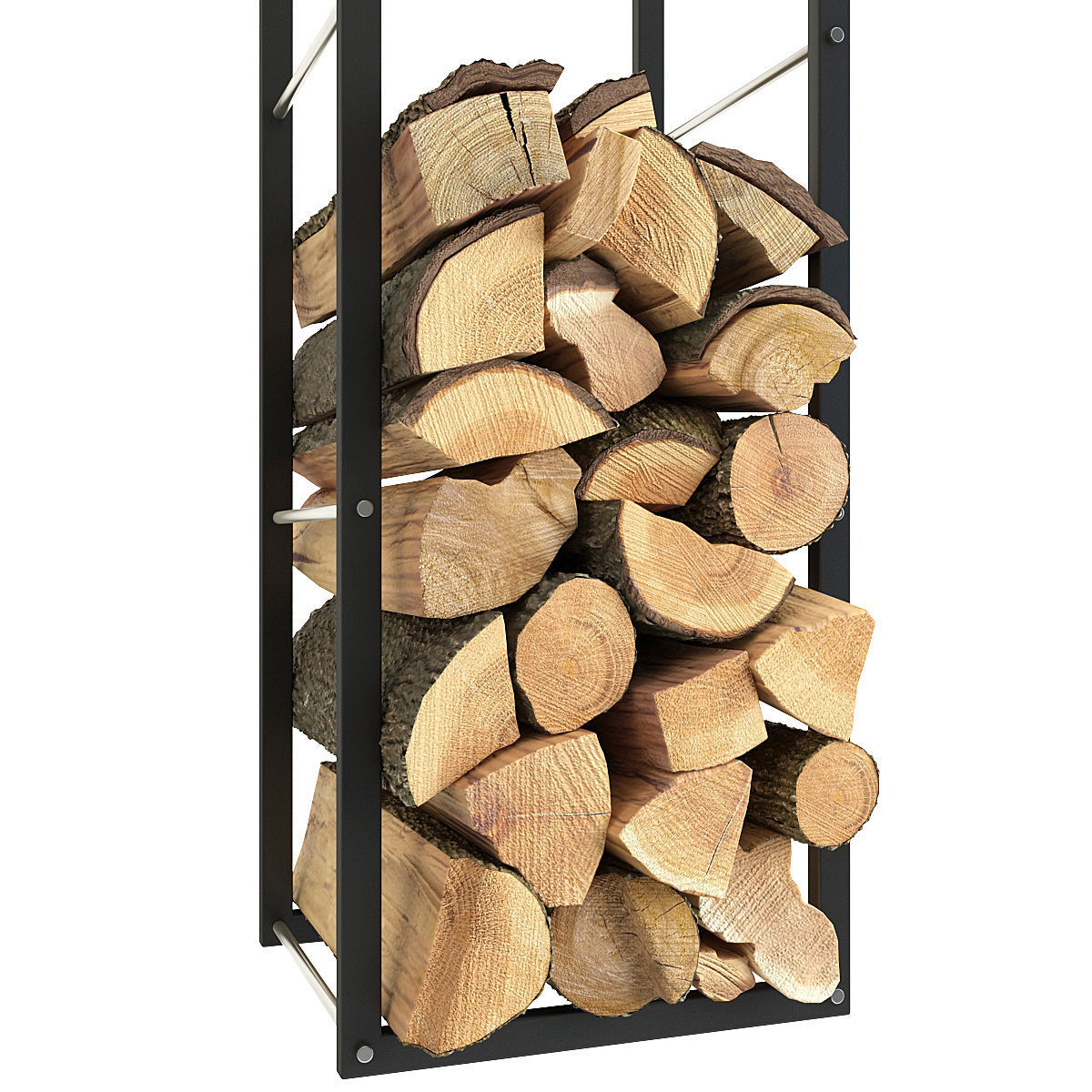 Firewood rack with logs in it 3D model_12