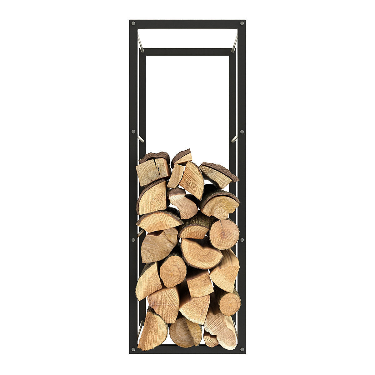 Firewood rack with logs in it 3D model_3