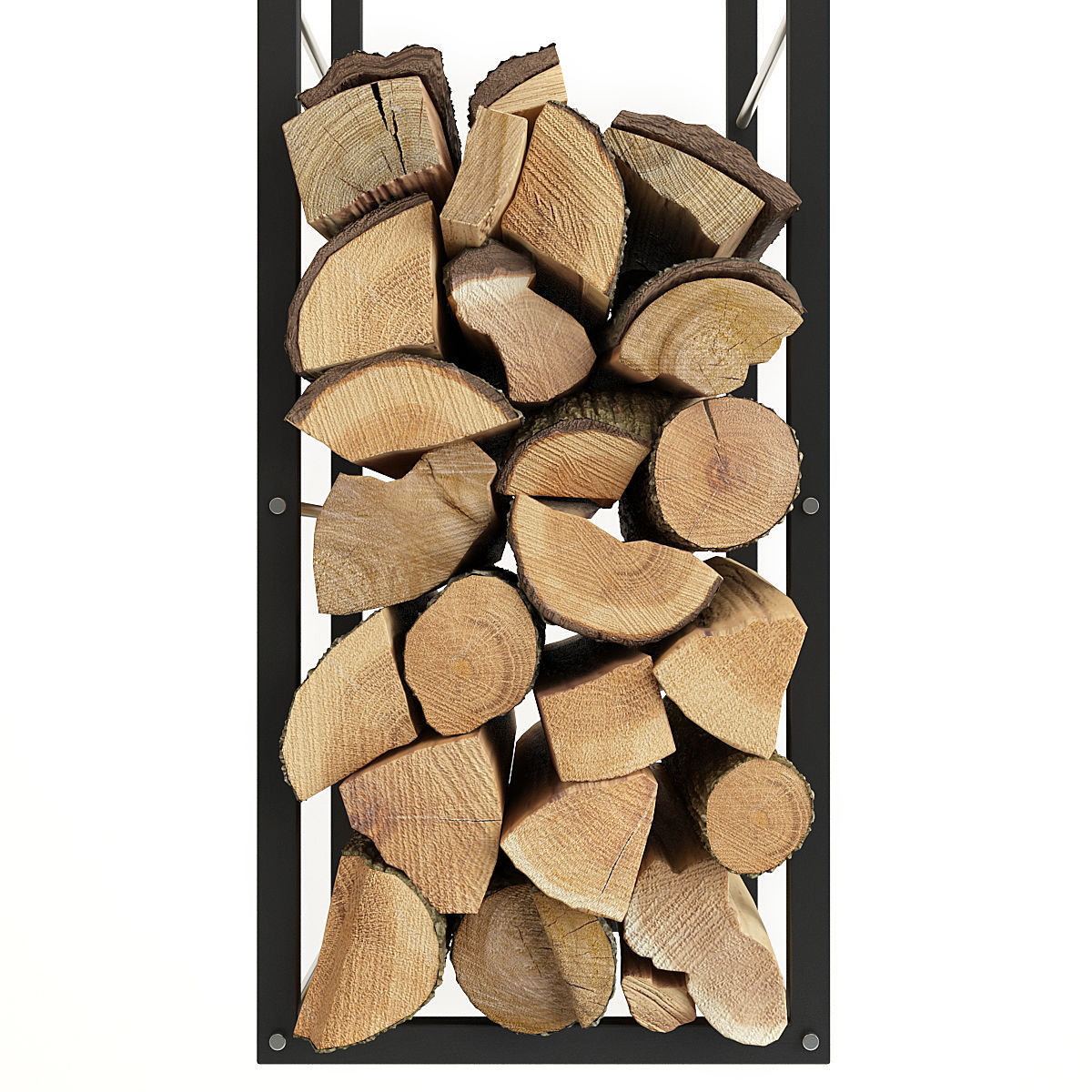 Firewood rack with logs in it 3D model_11