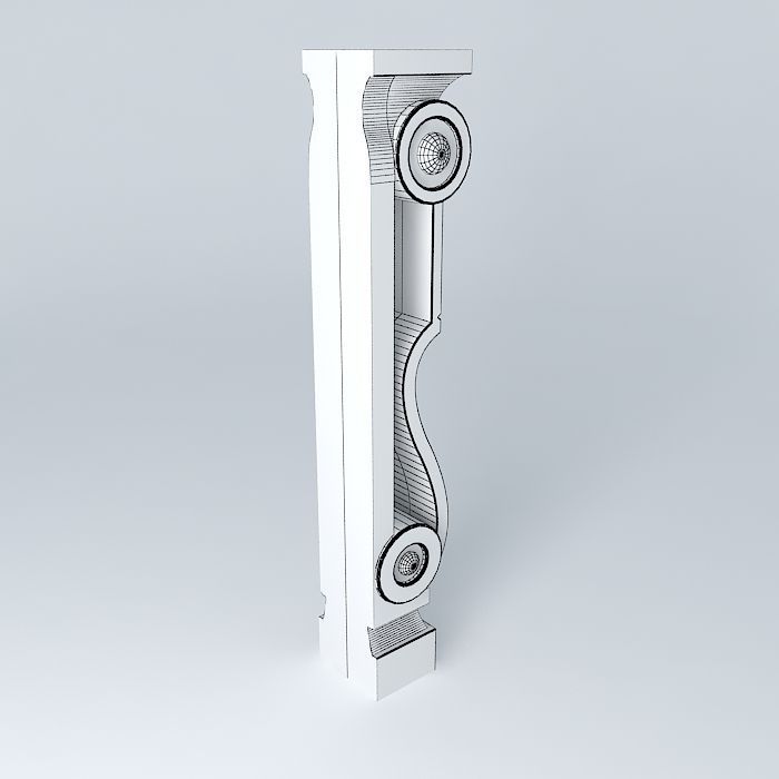 Column wooden with accents Free 3D model_4