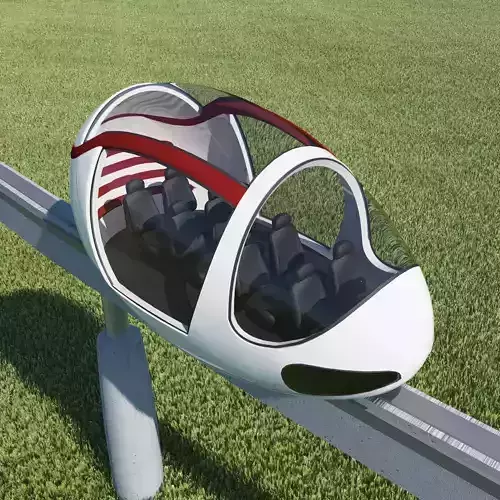 Monoriel futuristic train on track