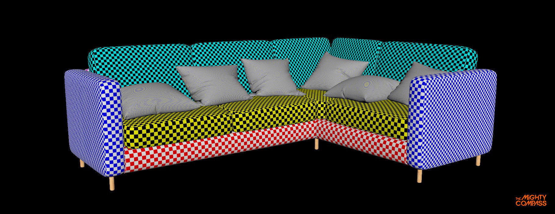 High Quality - Sofa and Pillow 3D model_9