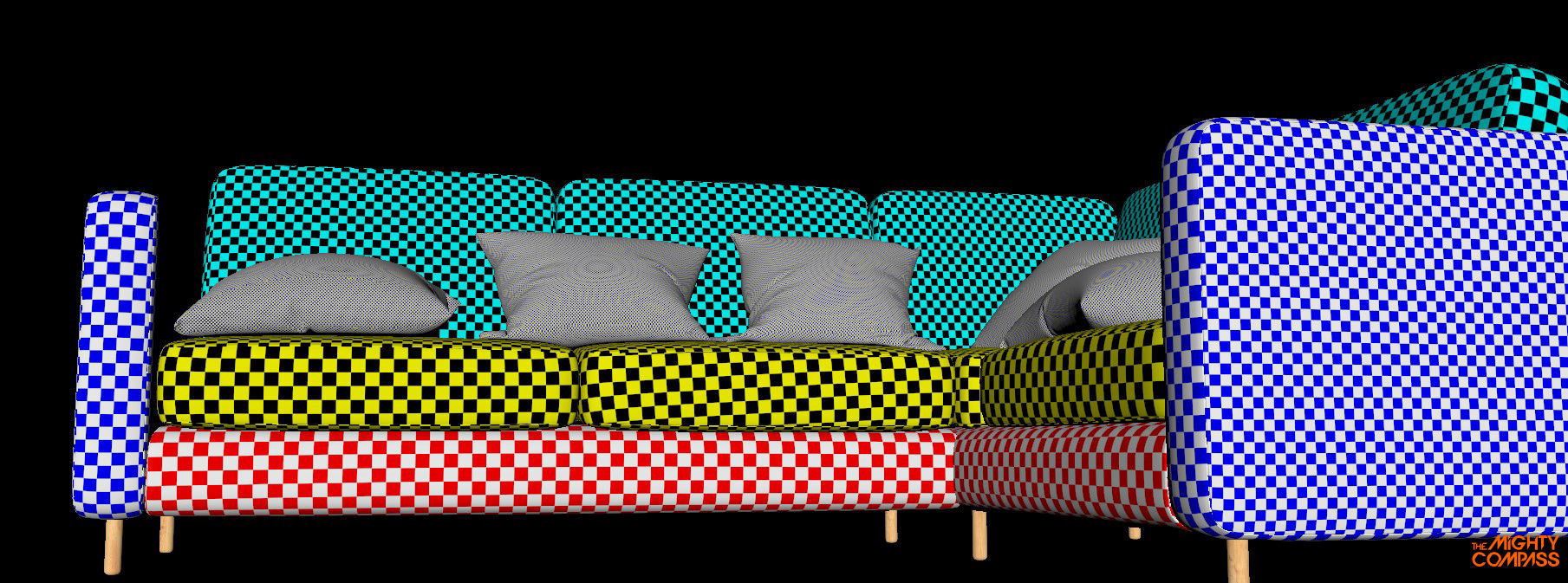High Quality - Sofa and Pillow 3D model_8