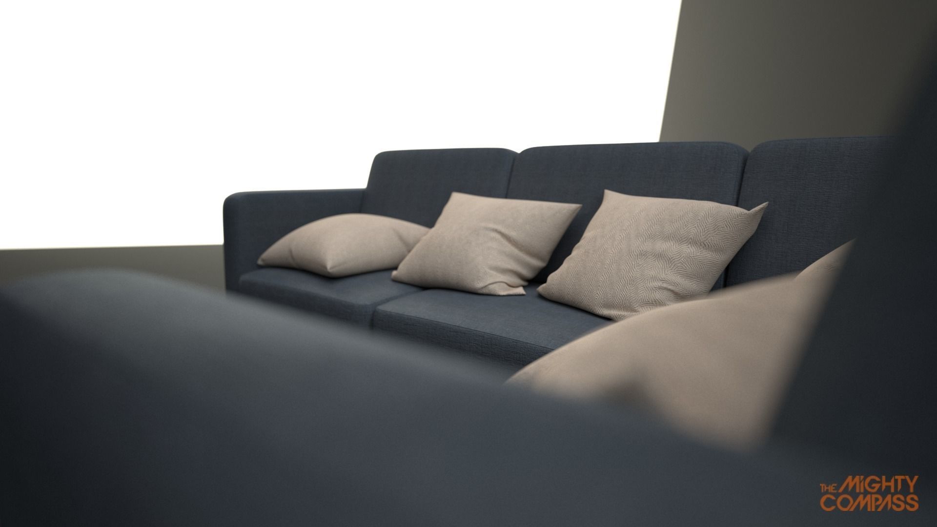 High Quality - Sofa and Pillow 3D model_6