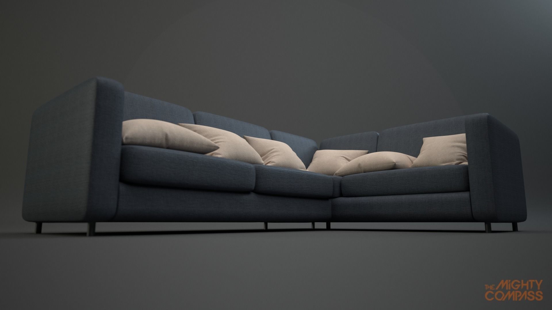 High Quality - Sofa and Pillow 3D model_7