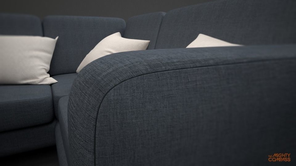 High Quality - Sofa and Pillow 3D model_1